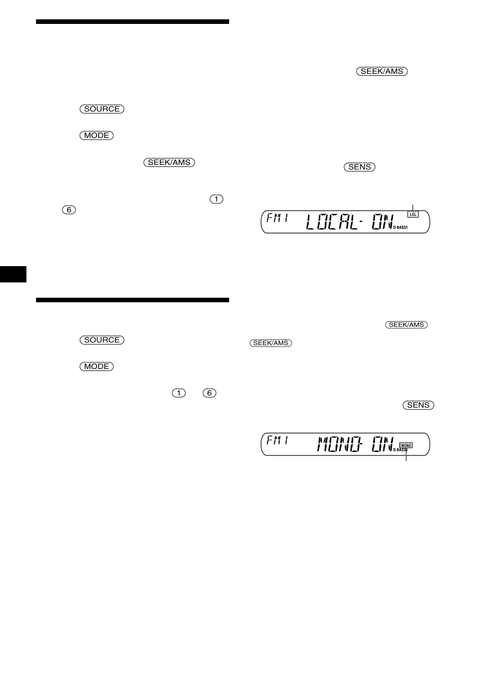 Storing only the desired stations, Receiving the stored stations, 10 storing only the desired stations | Sony XR-CA440X User Manual | Page 10 / 60