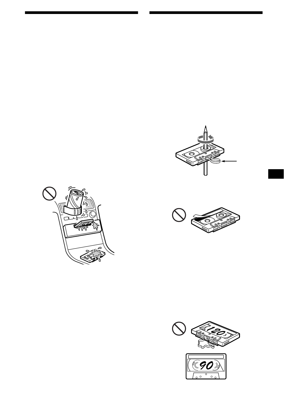 Precauciones notas sobre casetes, 5precauciones, Notas sobre casetes | Sony XR-CA440X User Manual | Page 25 / 60