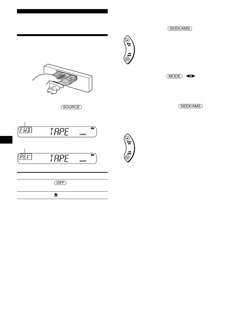 Reproductor de casetes, Audición de una cinta | Sony XR-CA440X User Manual | Page 28 / 60