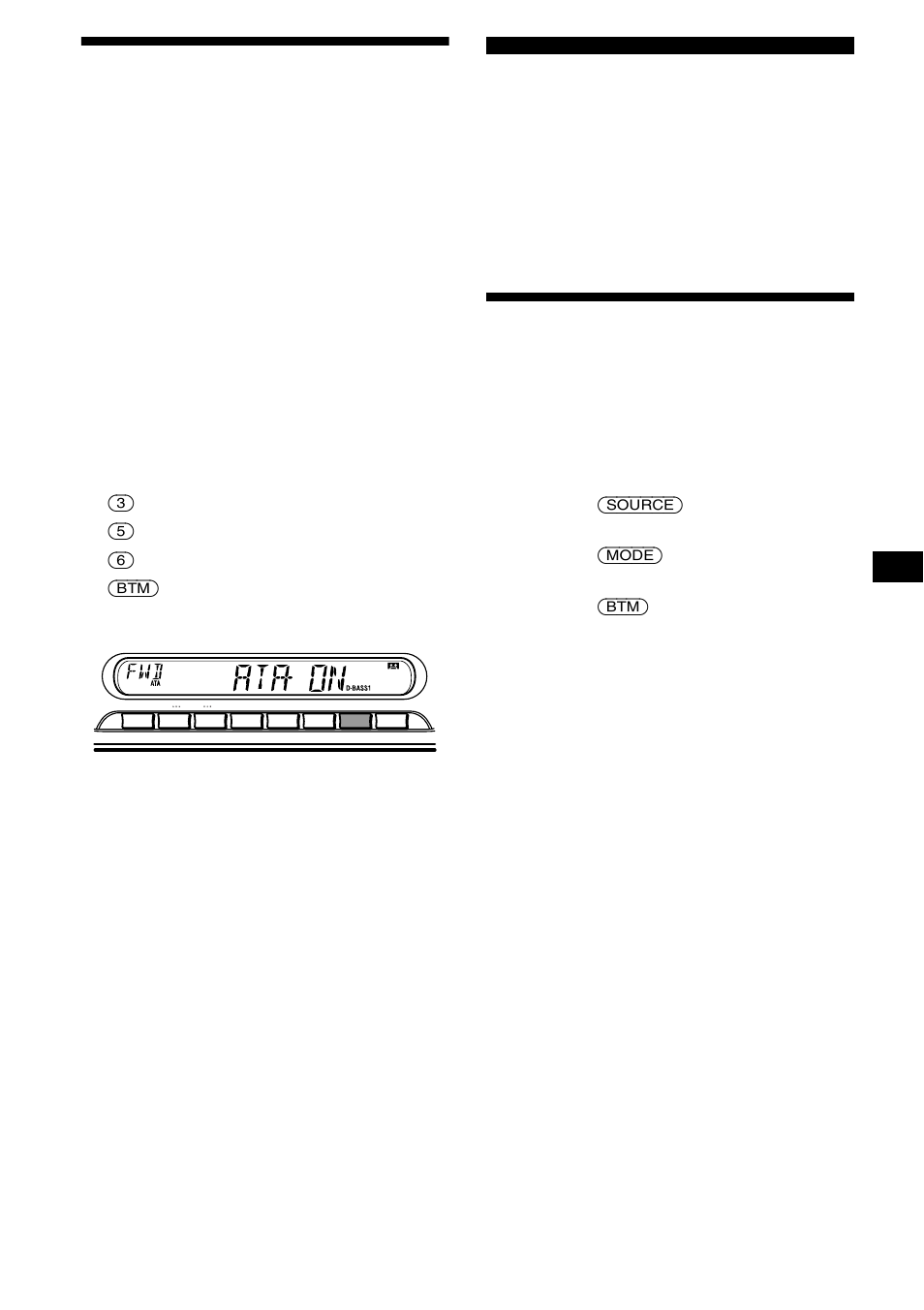 Reproducción de una cinta con diversas, Funciones, Radio | Almacenamiento automático de emisoras, Memoria de la mejor sintonía (btm), 9reproducción de una cinta con diversas funciones | Sony XR-CA440X User Manual | Page 29 / 60