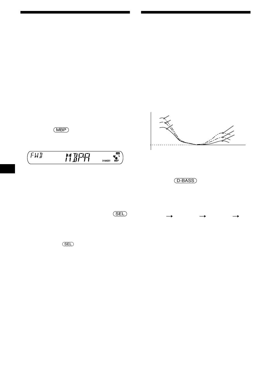 Selección de la posición de sonido, Mi mejor posición de sonido (mbp), Potenciación del sonido de graves | D-bass, 12 selección de la posición de sonido | Sony XR-CA440X User Manual | Page 32 / 60