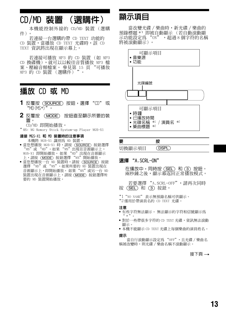 Cd/md, N cd md | Sony XR-CA440X User Manual | Page 53 / 60