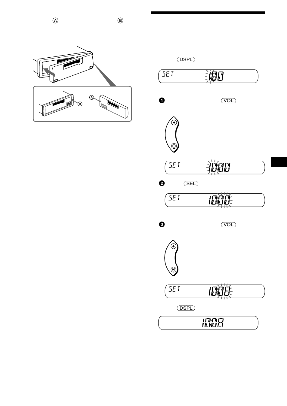 Setting the clock | Sony XR-CA440X User Manual | Page 7 / 60