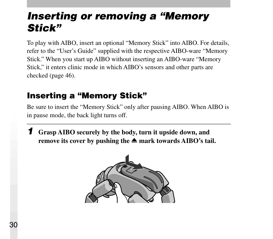 Sony AIBO ERS-31L User Manual | Page 30 / 64