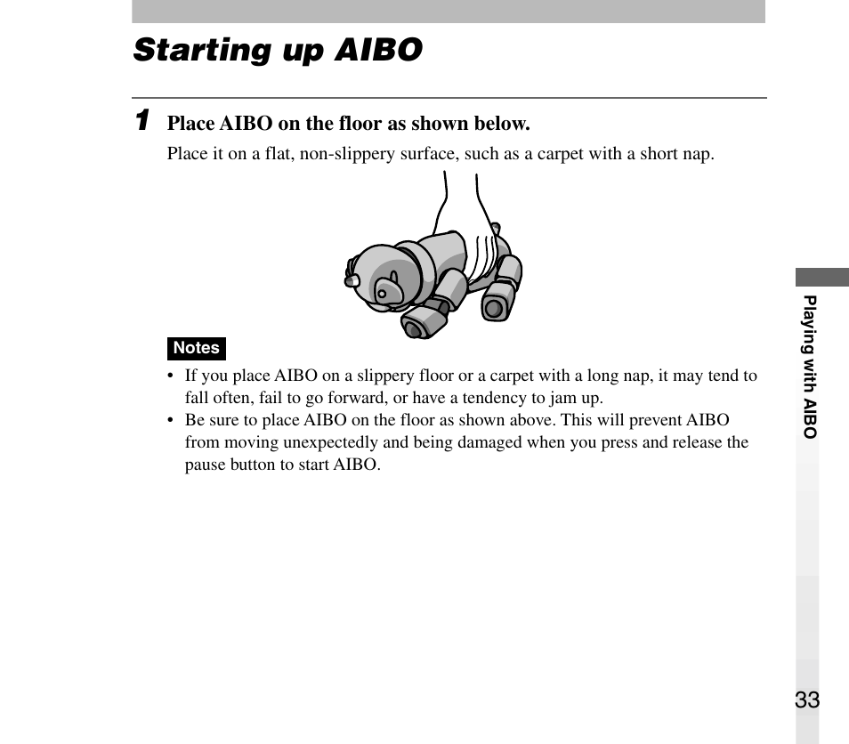 Starting up aibo | Sony AIBO ERS-31L User Manual | Page 33 / 64