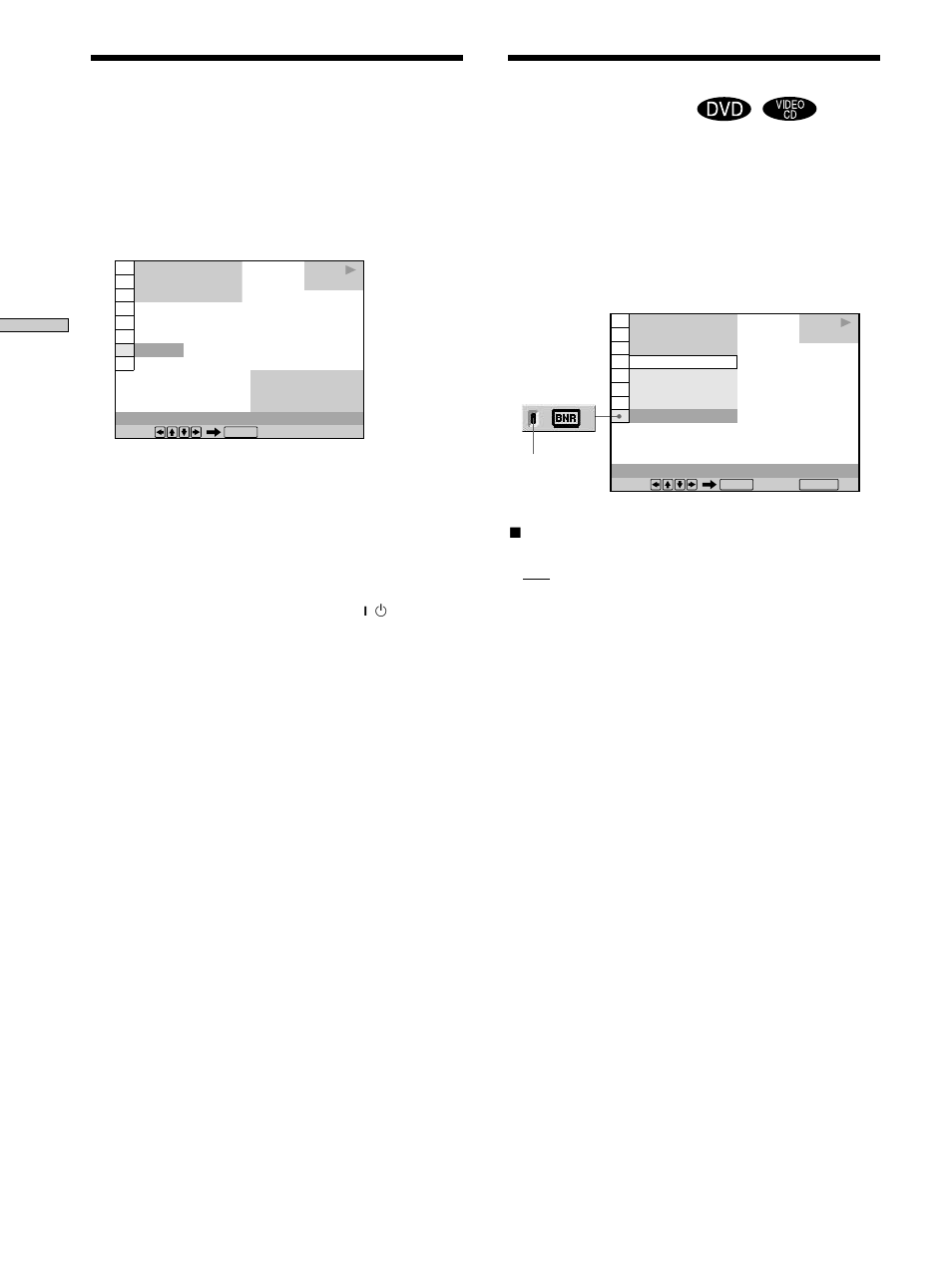 Adjusting the picture quality (bnr) | Sony DVP-K360 User Manual | Page 44 / 80