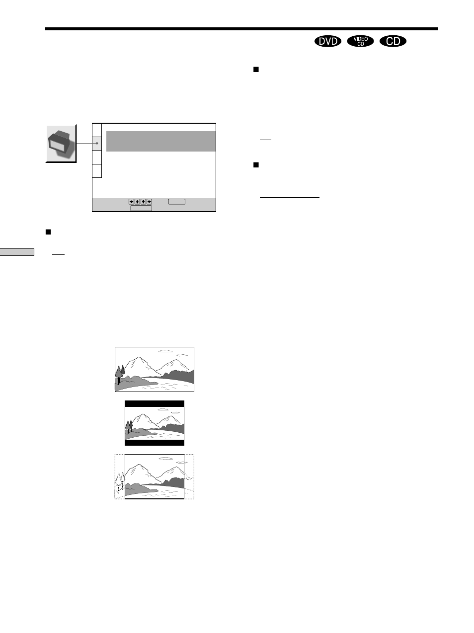 Settings for the display (screen setup) | Sony DVP-K360 User Manual | Page 60 / 80