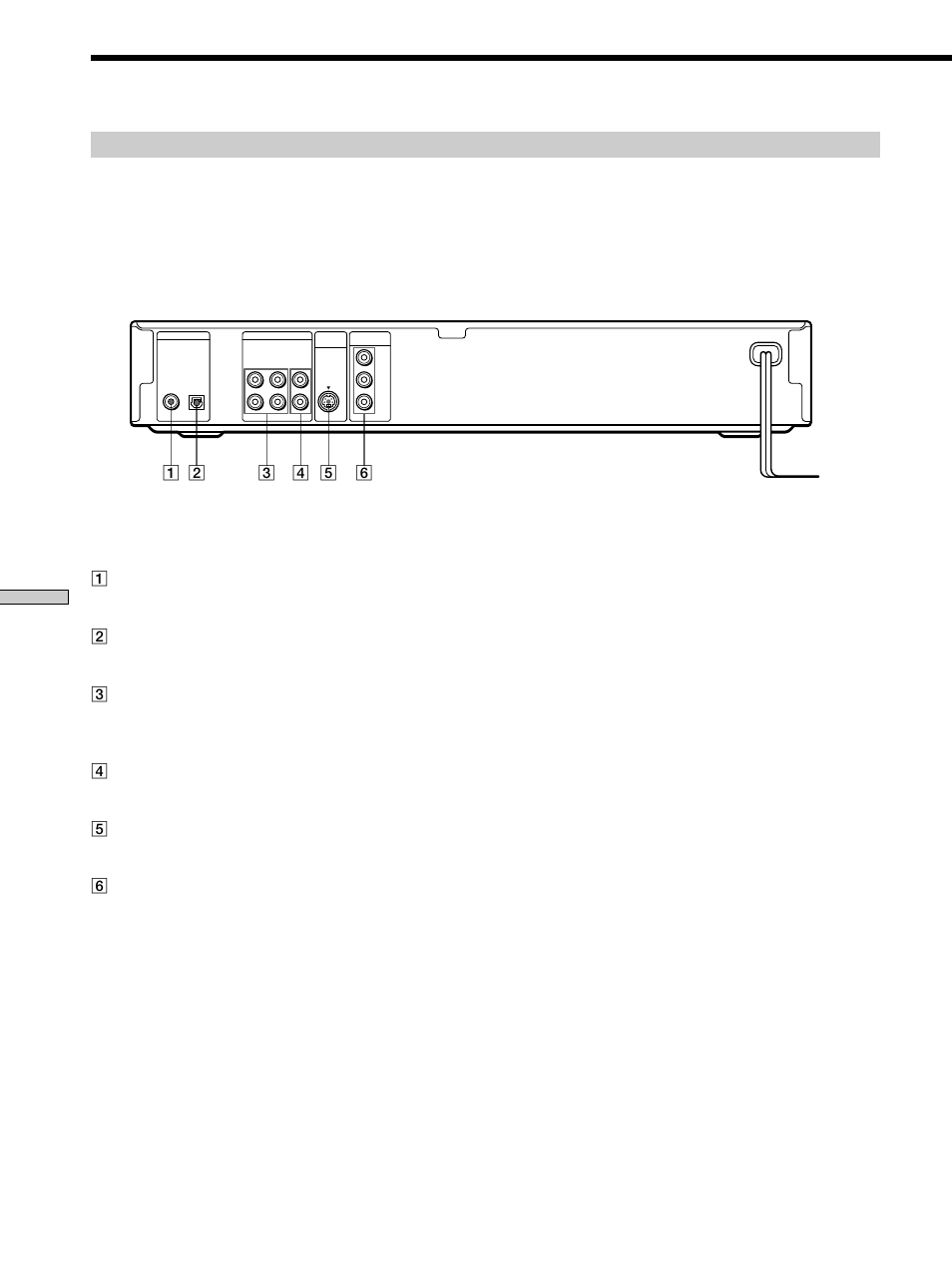 Index to parts and controls, Rear panel | Sony DVP-K360 User Manual | Page 76 / 80