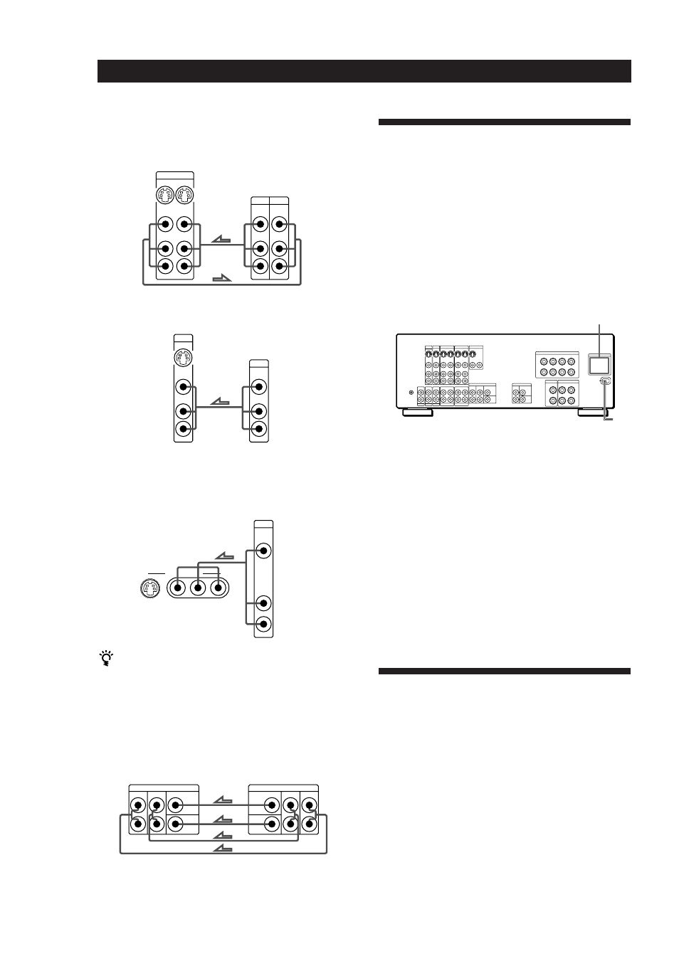 Conexión de ca, Antes de utilizar su amplificador, Qué hacer a continuación | Preparativos, Conexión de los cables de alimentación, Videograbadora (a través de las tomas video 1) | Sony TA-VA8ES User Manual | Page 62 / 114