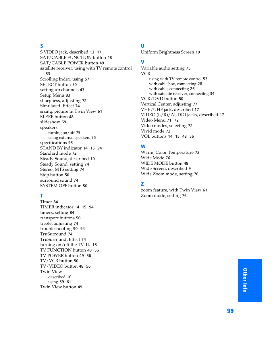 Sony KP 57WV700  EN User Manual | Page 100 / 101