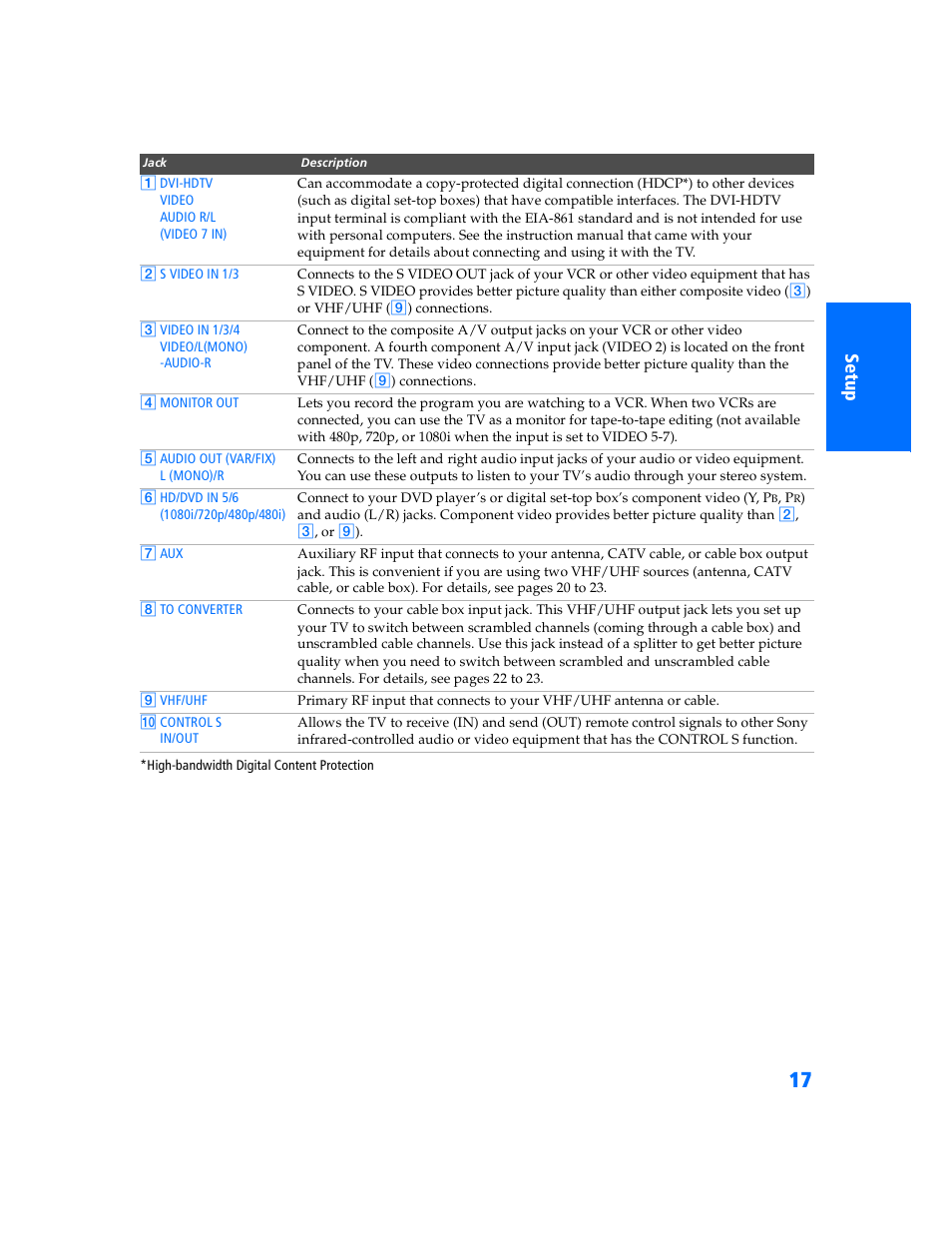 Sony KP 57WV700  EN User Manual | Page 18 / 101