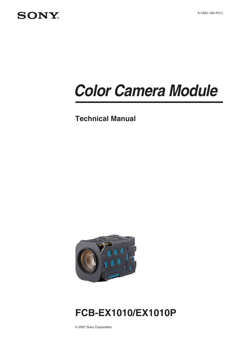 Sony FCB-EX1010 User Manual | 52 pages
