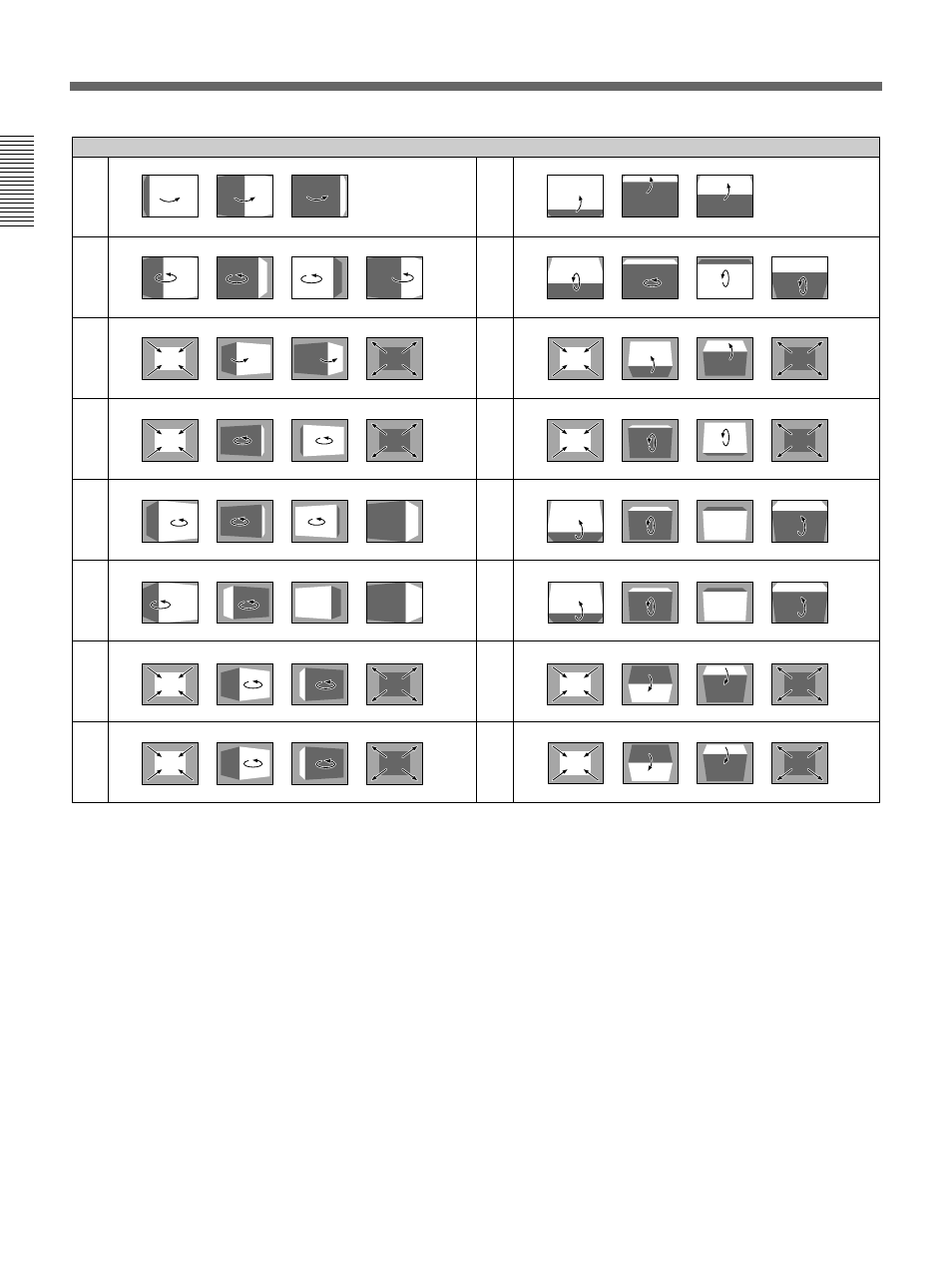 Effect pattern image list, A-50 | Sony DFS-700 User Manual | Page 188 / 212