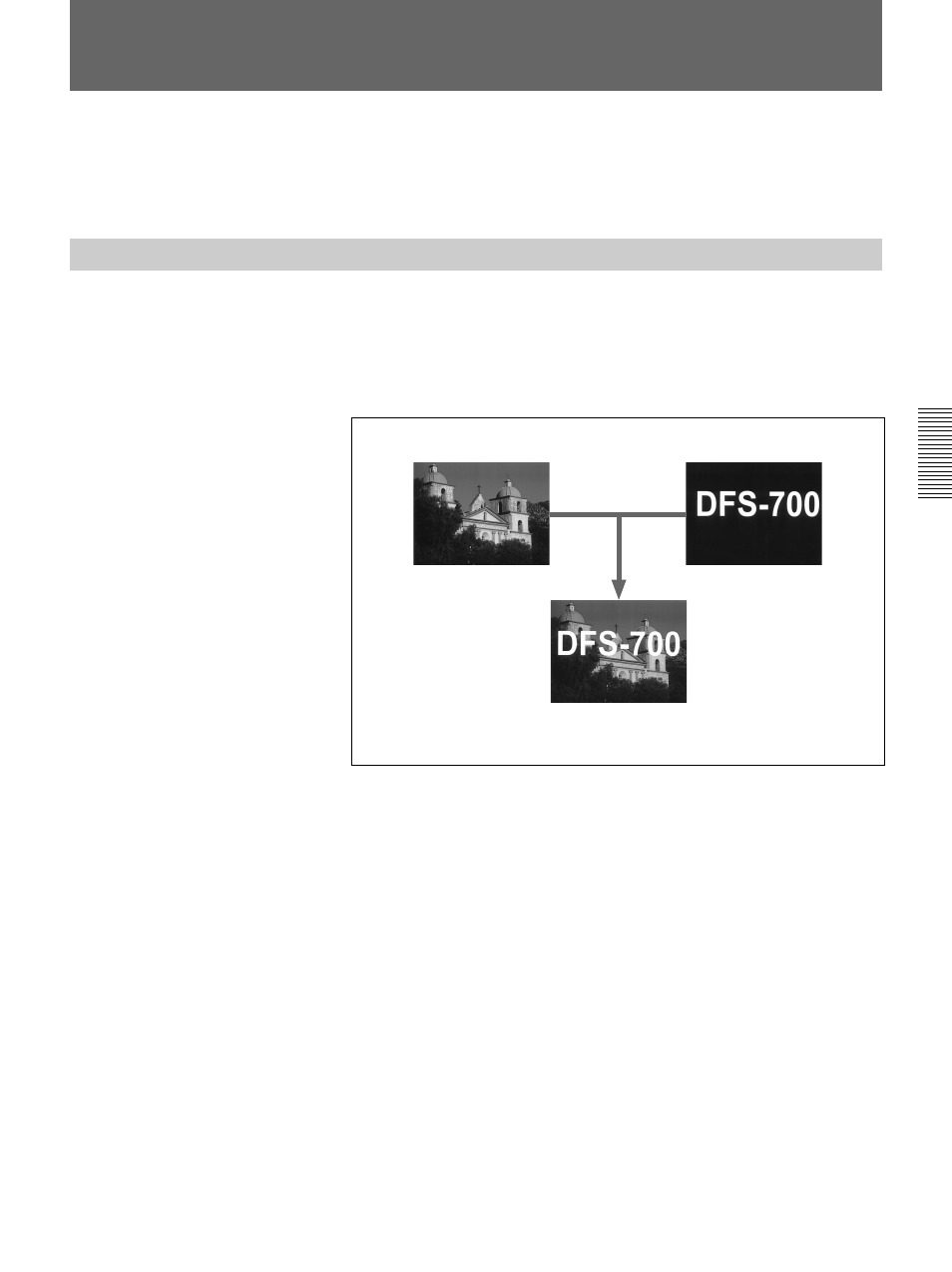 Inserting characters and graphics (1) — title key, Luminance key | Sony DFS-700 User Manual | Page 59 / 212