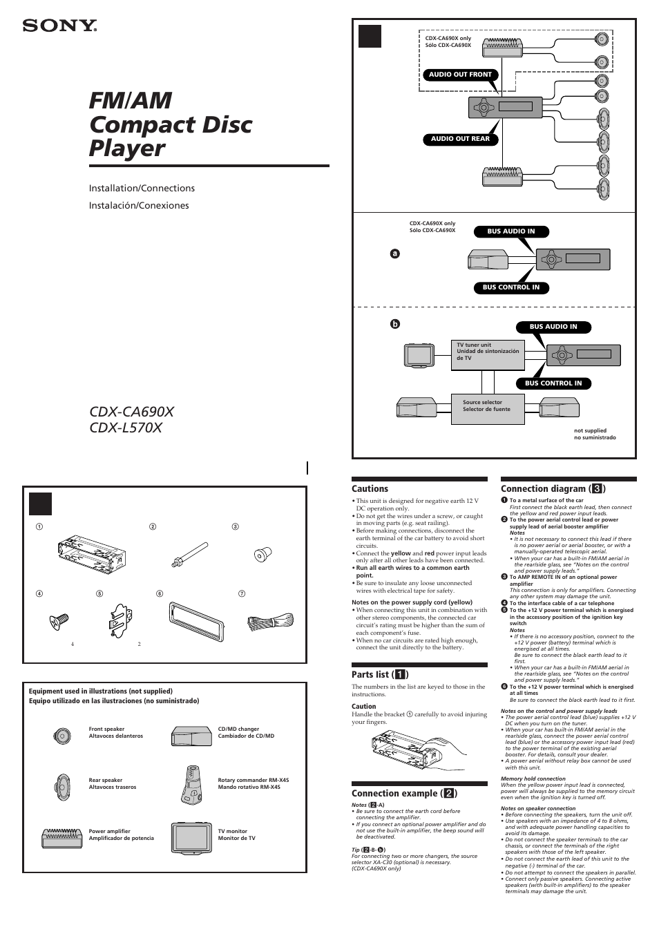 Sony CDX-L570X User Manual | 4 pages