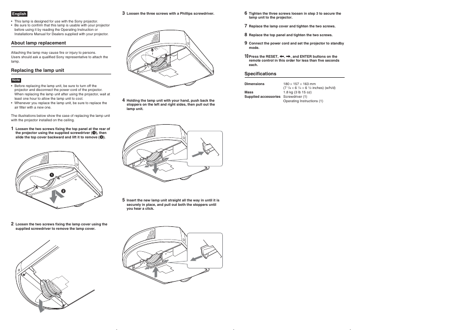 Sony LMP-H700 User Manual | Page 2 / 2