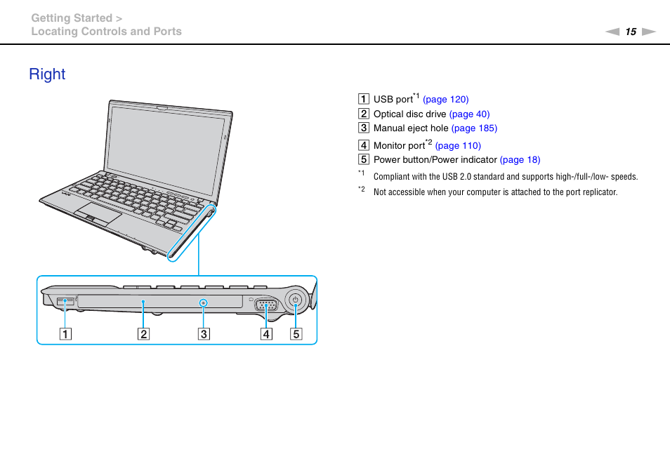 Right | Sony VAIO VPCZ12 SERIES User Manual | Page 15 / 209