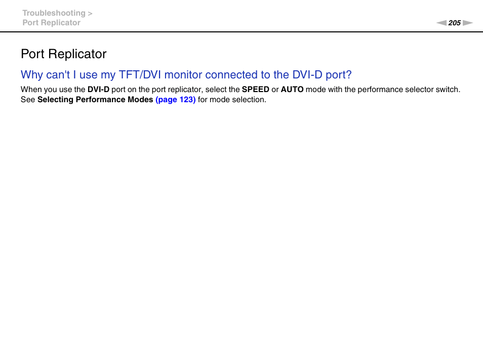 Port replicator | Sony VAIO VPCZ12 SERIES User Manual | Page 205 / 209