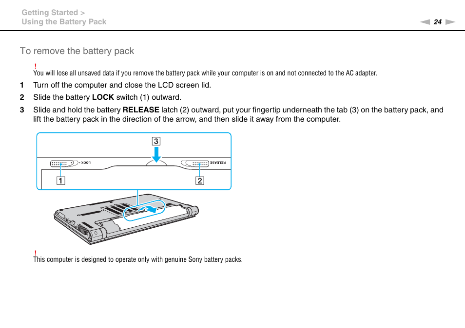 Sony VAIO VPCZ12 SERIES User Manual | Page 24 / 209