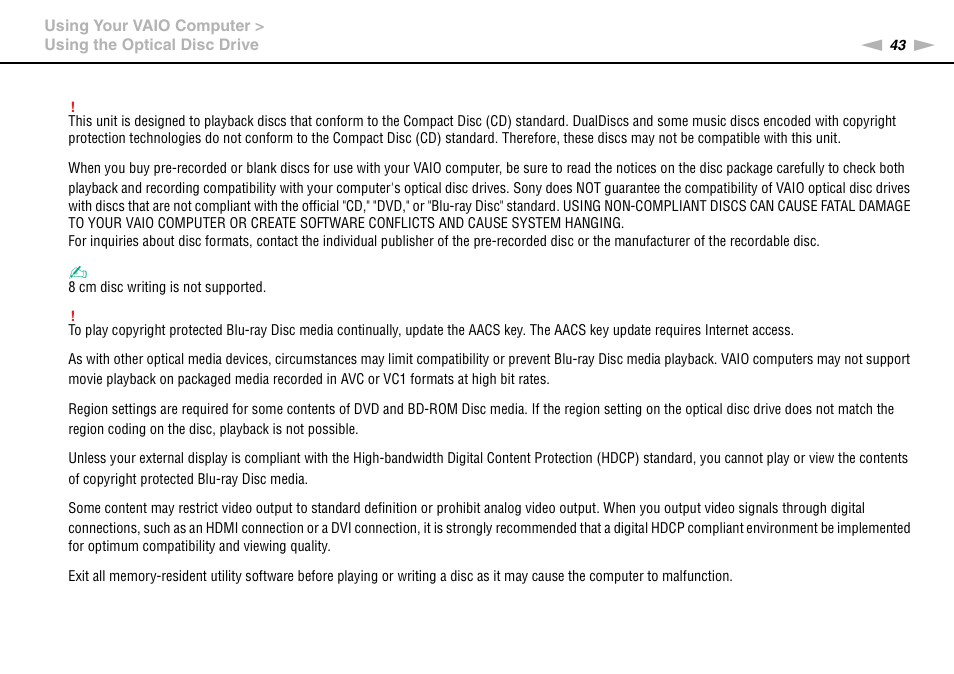 Sony VAIO VPCZ12 SERIES User Manual | Page 43 / 209