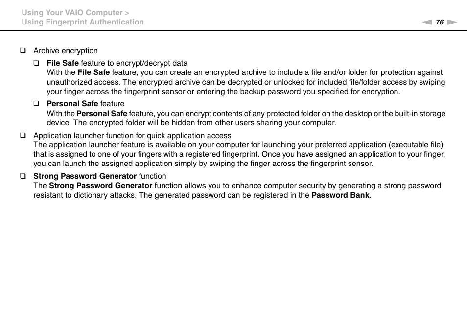 Sony VAIO VPCZ12 SERIES User Manual | Page 76 / 209