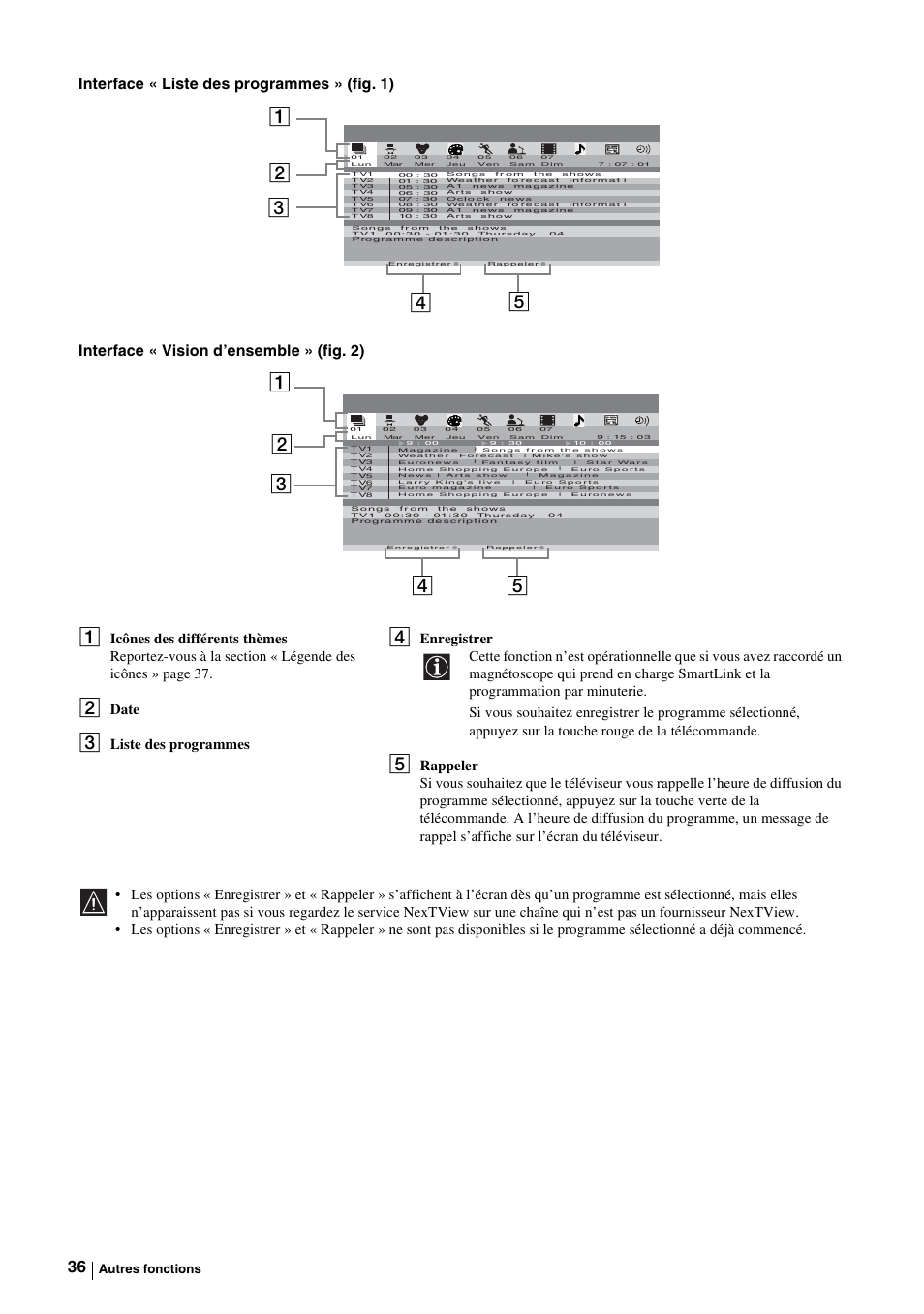 Date, Liste des programmes | Sony KE-P37M1 User Manual | Page 138 / 204