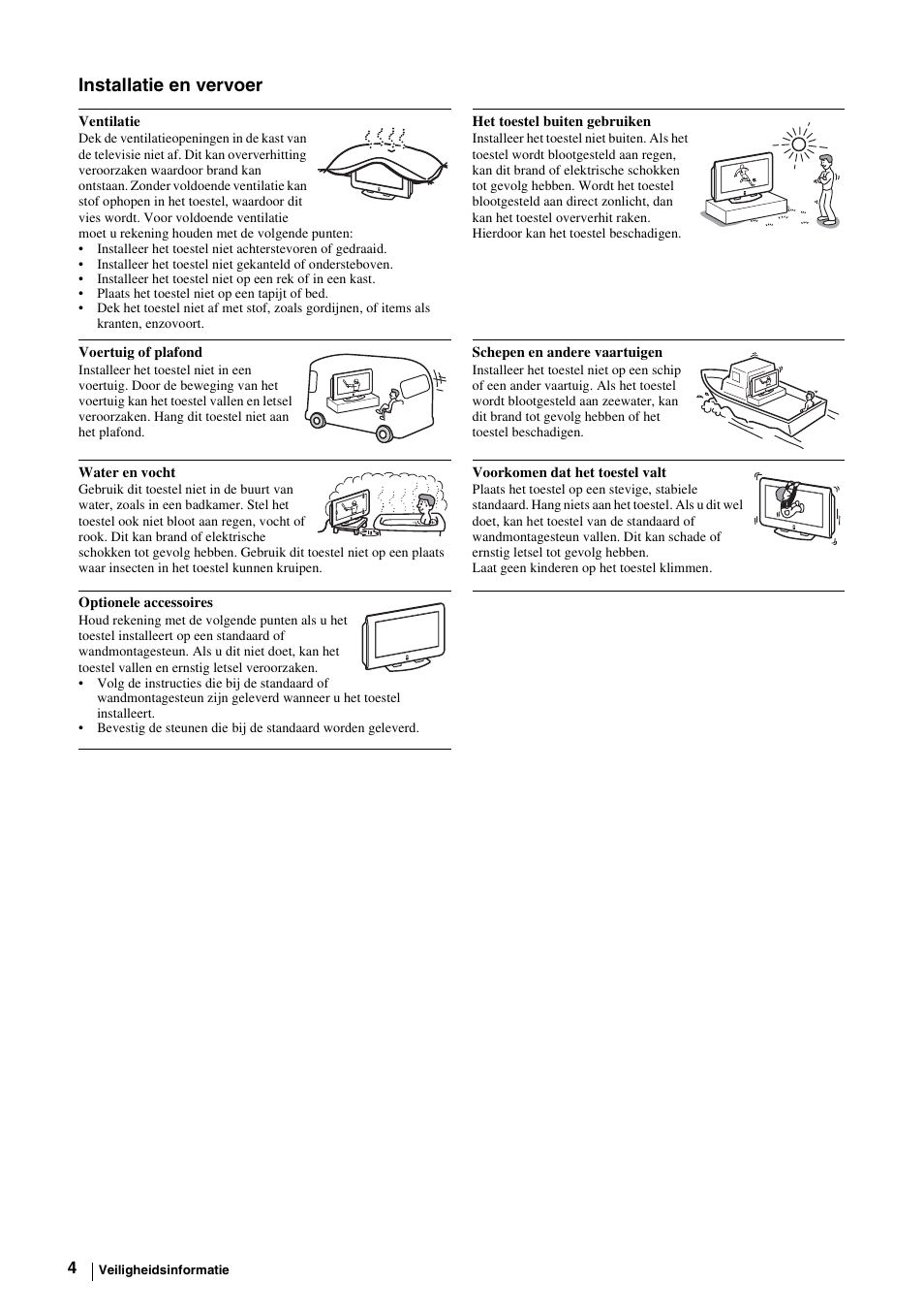 Installatie en vervoer | Sony KE-P37M1 User Manual | Page 158 / 204