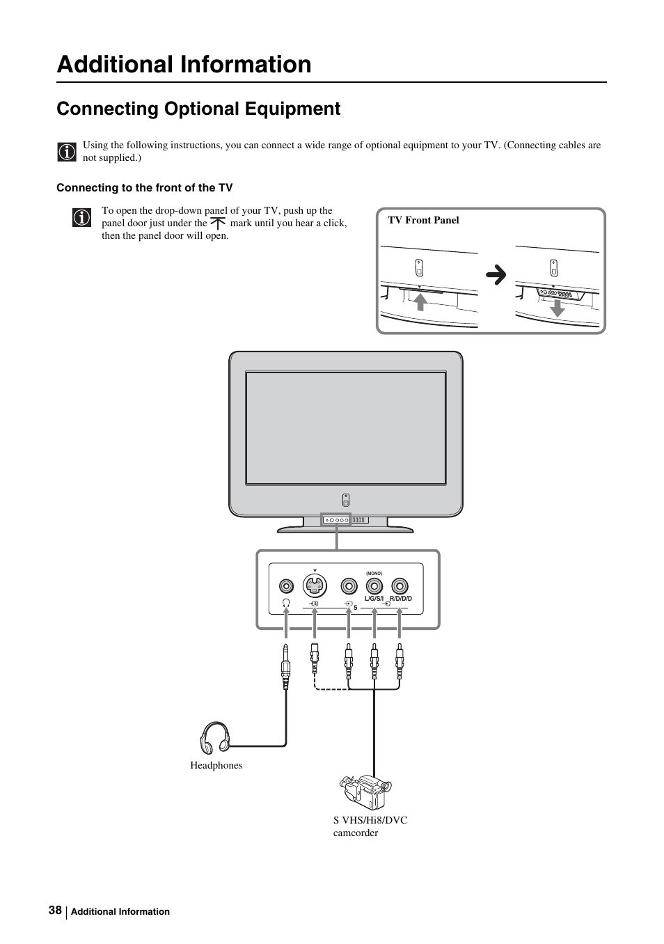 Additional information, Connecting optional equipment | Sony KE-P37M1 User Manual | Page 40 / 204