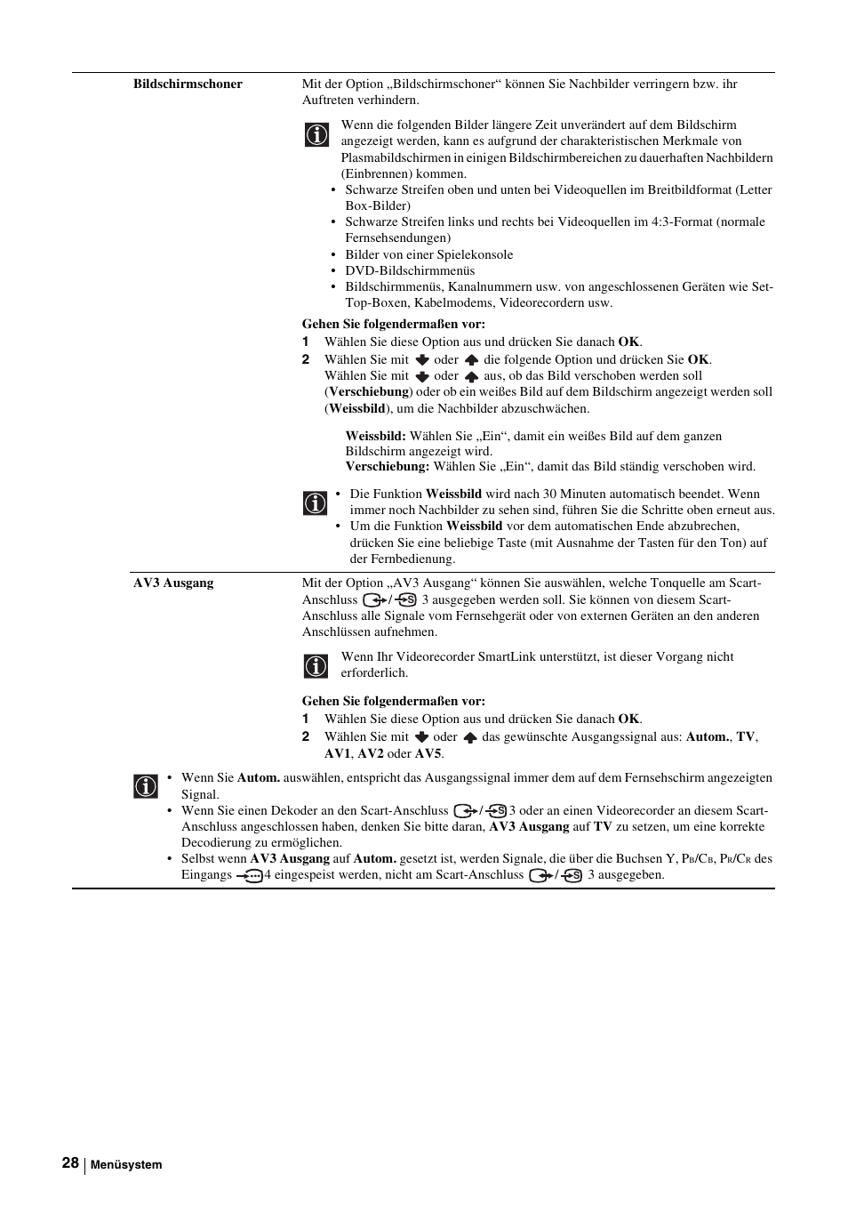 Seite 28) ode, Seite 28), Seite 28 | Sony KE-P37M1 User Manual | Page 80 / 204