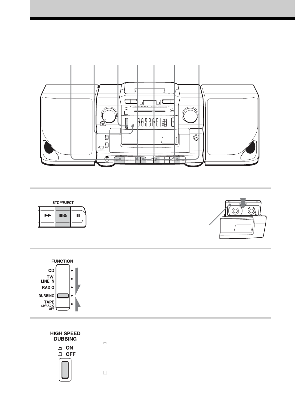 Dubbing | Sony CFD-CD777S MK2 User Manual | Page 12 / 56