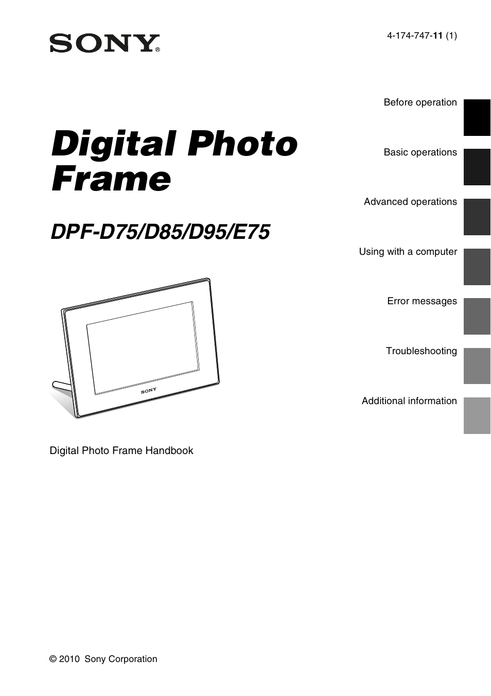 Sony DPF-E75 User Manual | 48 pages