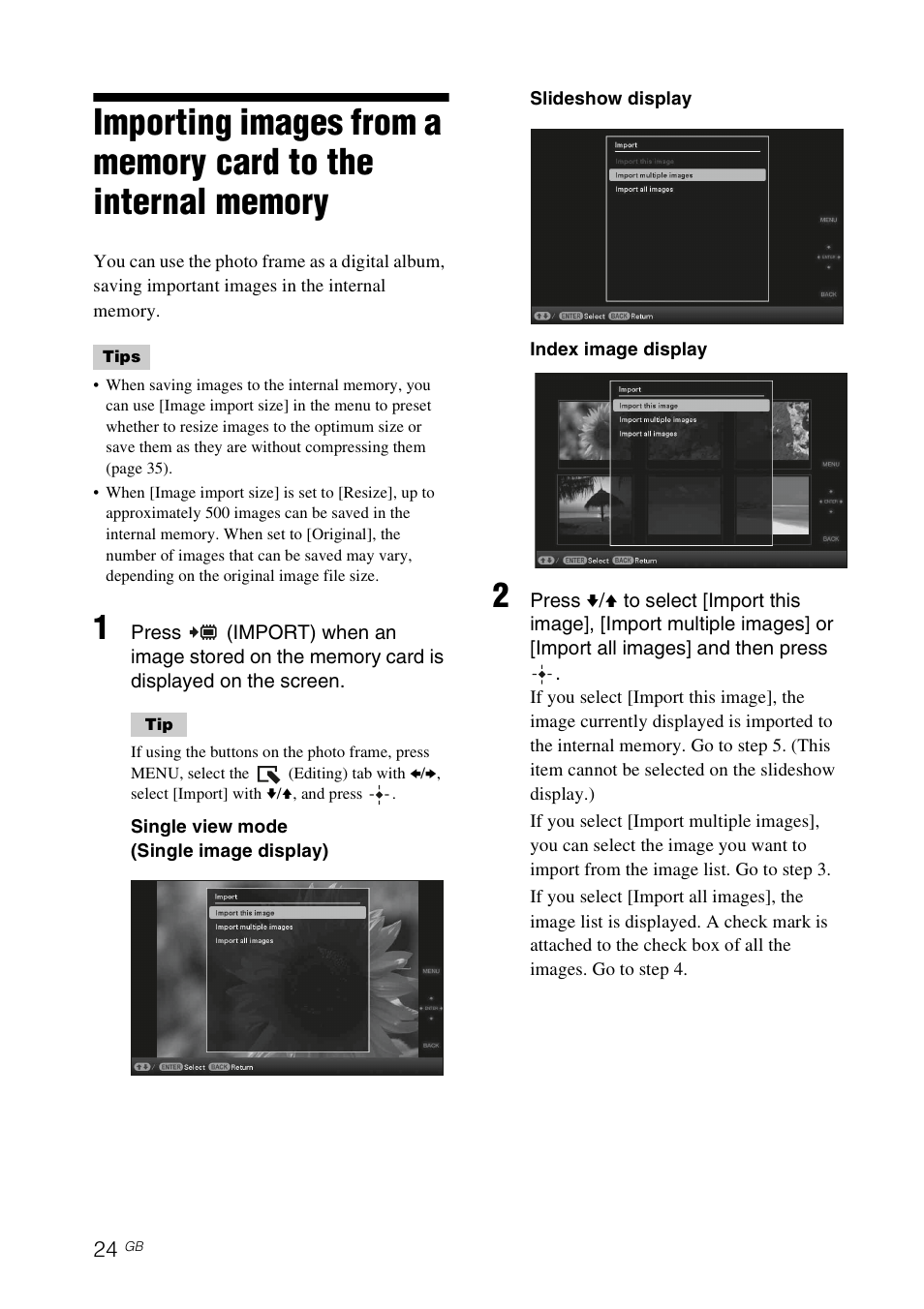 Sony DPF-E75 User Manual | Page 24 / 48