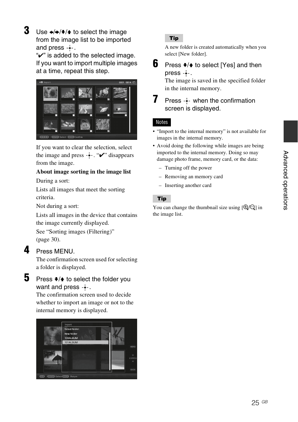 Sony DPF-E75 User Manual | Page 25 / 48