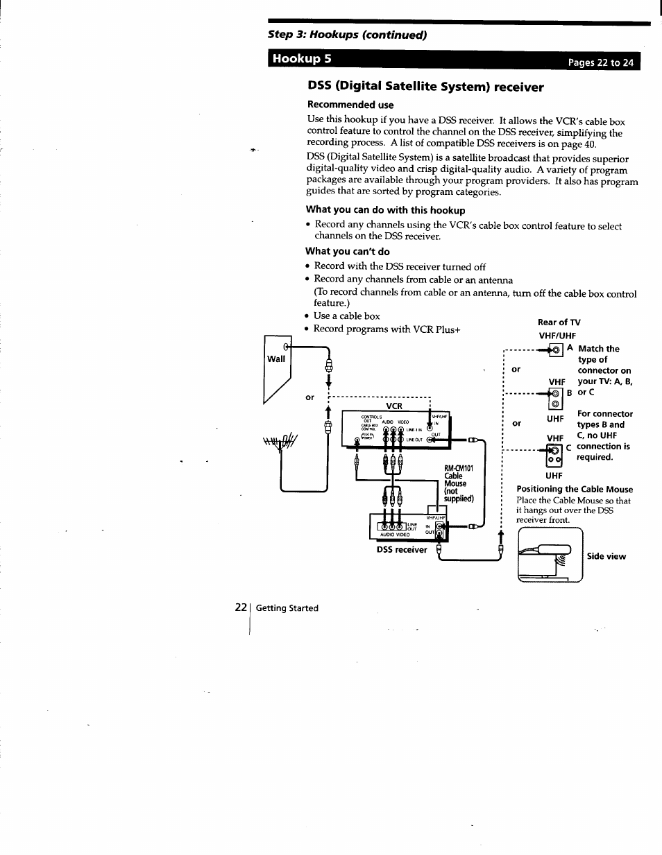 Recommended use, What you can do with this hookup, What you can't do | Sony SLV-778HF User Manual | Page 22 / 88