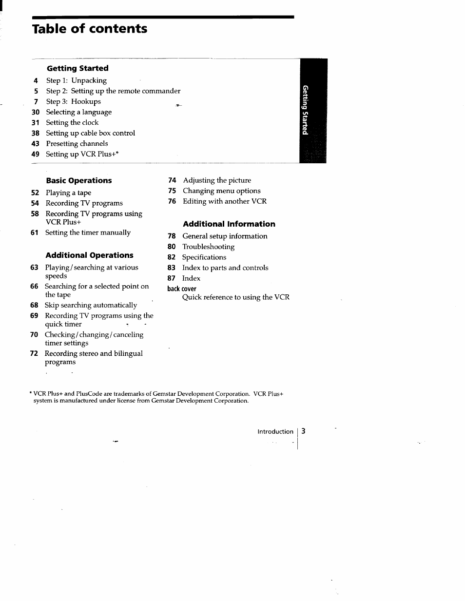 Sony SLV-778HF User Manual | Page 3 / 88