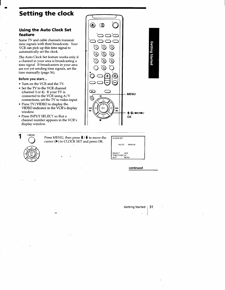 Setting the dock, Before you start | Sony SLV-778HF User Manual | Page 31 / 88