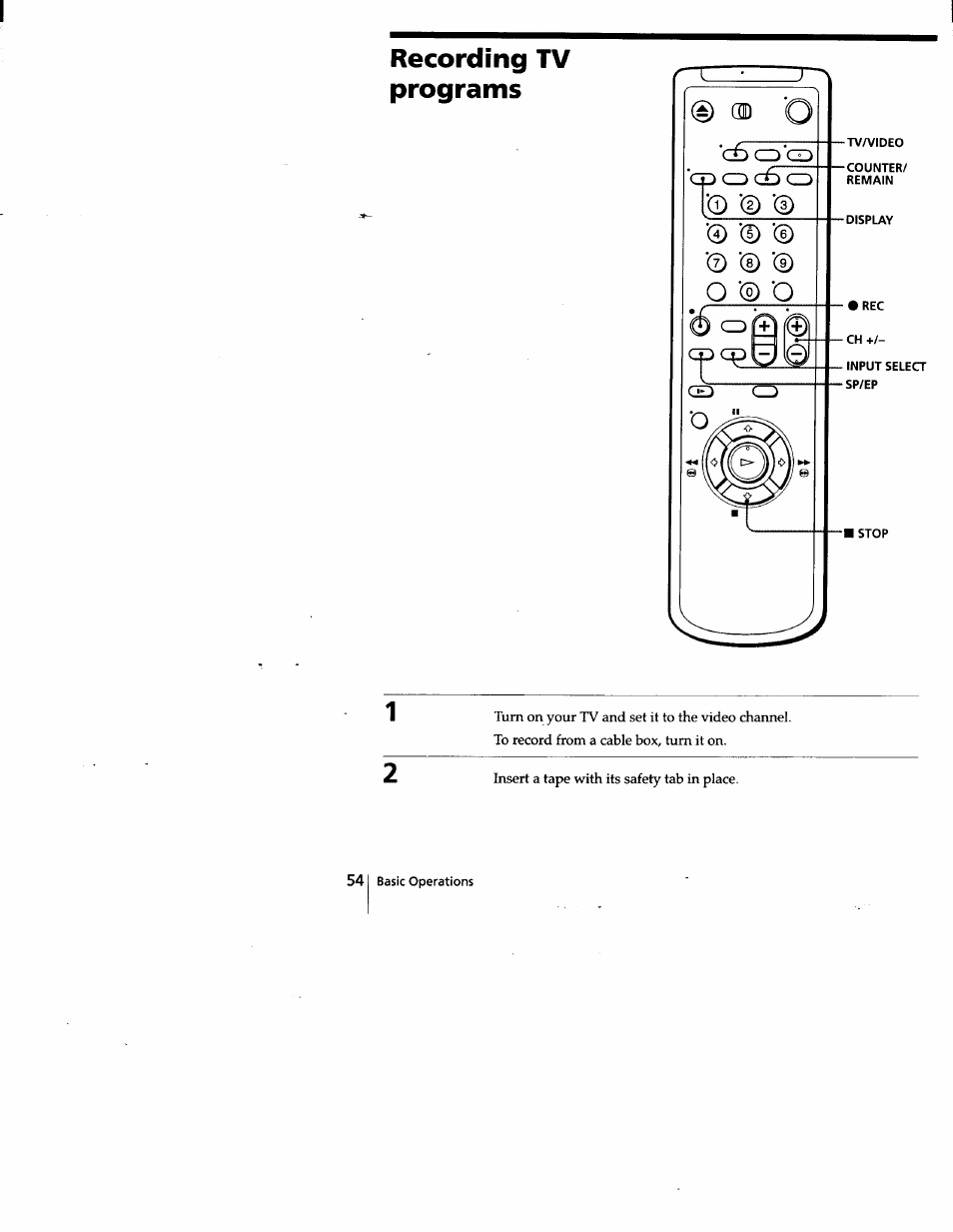 Recording tv programs, O 0 o | Sony SLV-778HF User Manual | Page 54 / 88