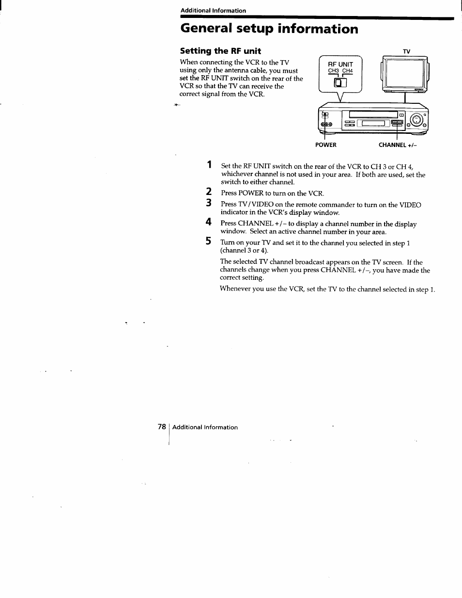 General setup information | Sony SLV-778HF User Manual | Page 78 / 88