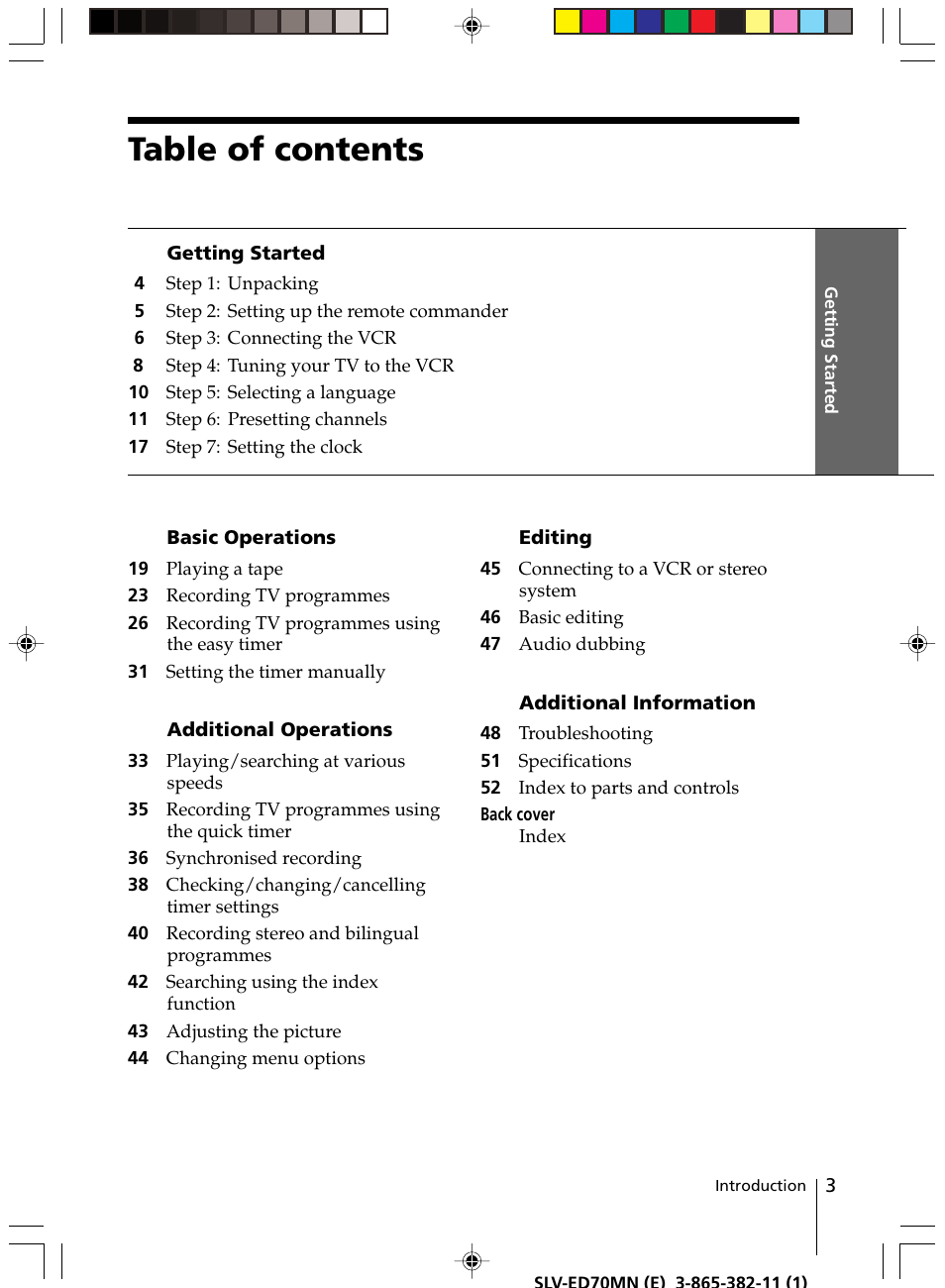 Sony SLV-ED70MN User Manual | Page 3 / 55