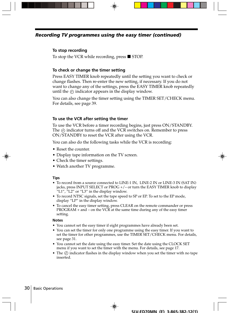Sony SLV-ED70MN User Manual | Page 30 / 55