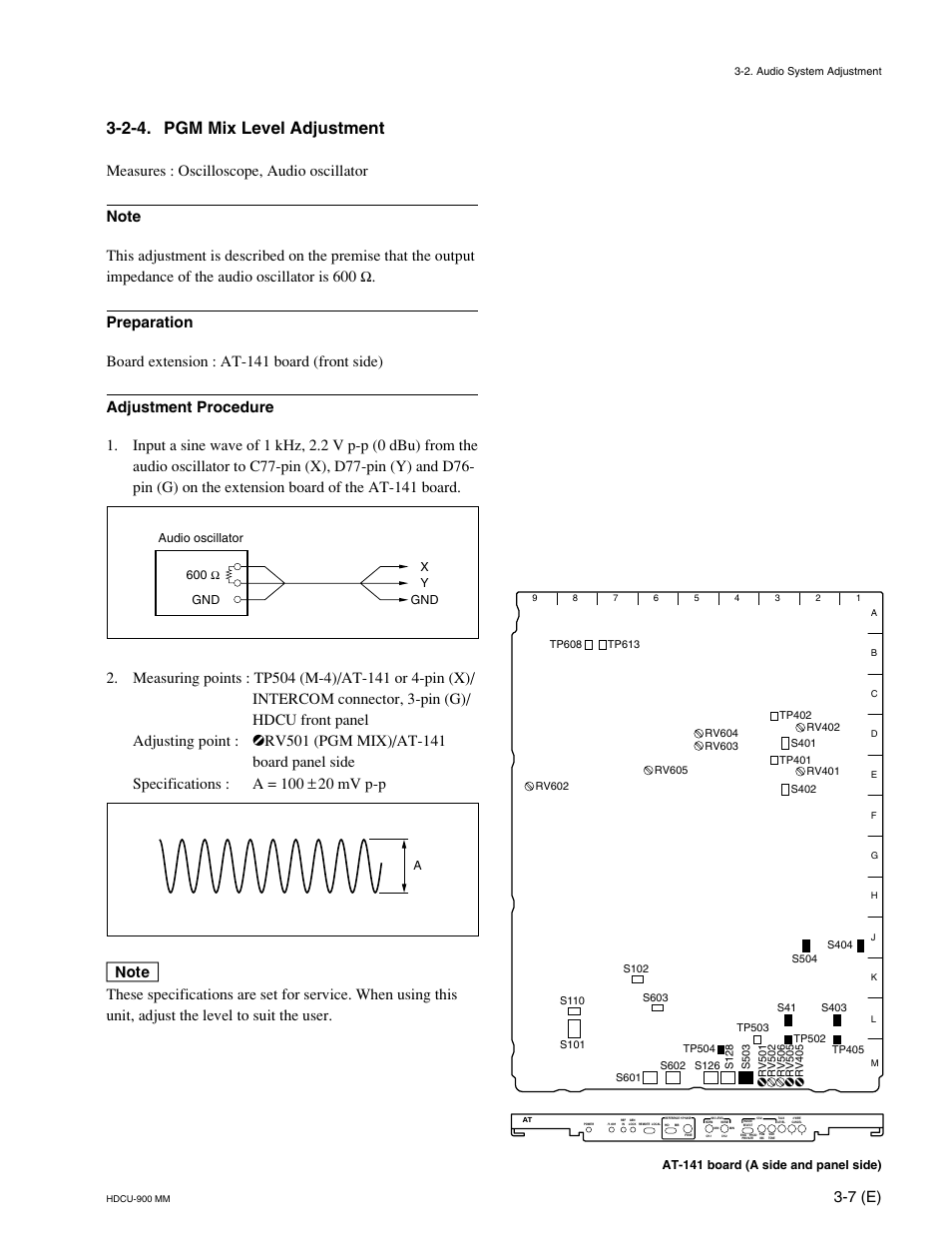 2-4. pgm mix level adjustment, 7 (e) | Sony HDCU-900 User Manual | Page 51 / 74