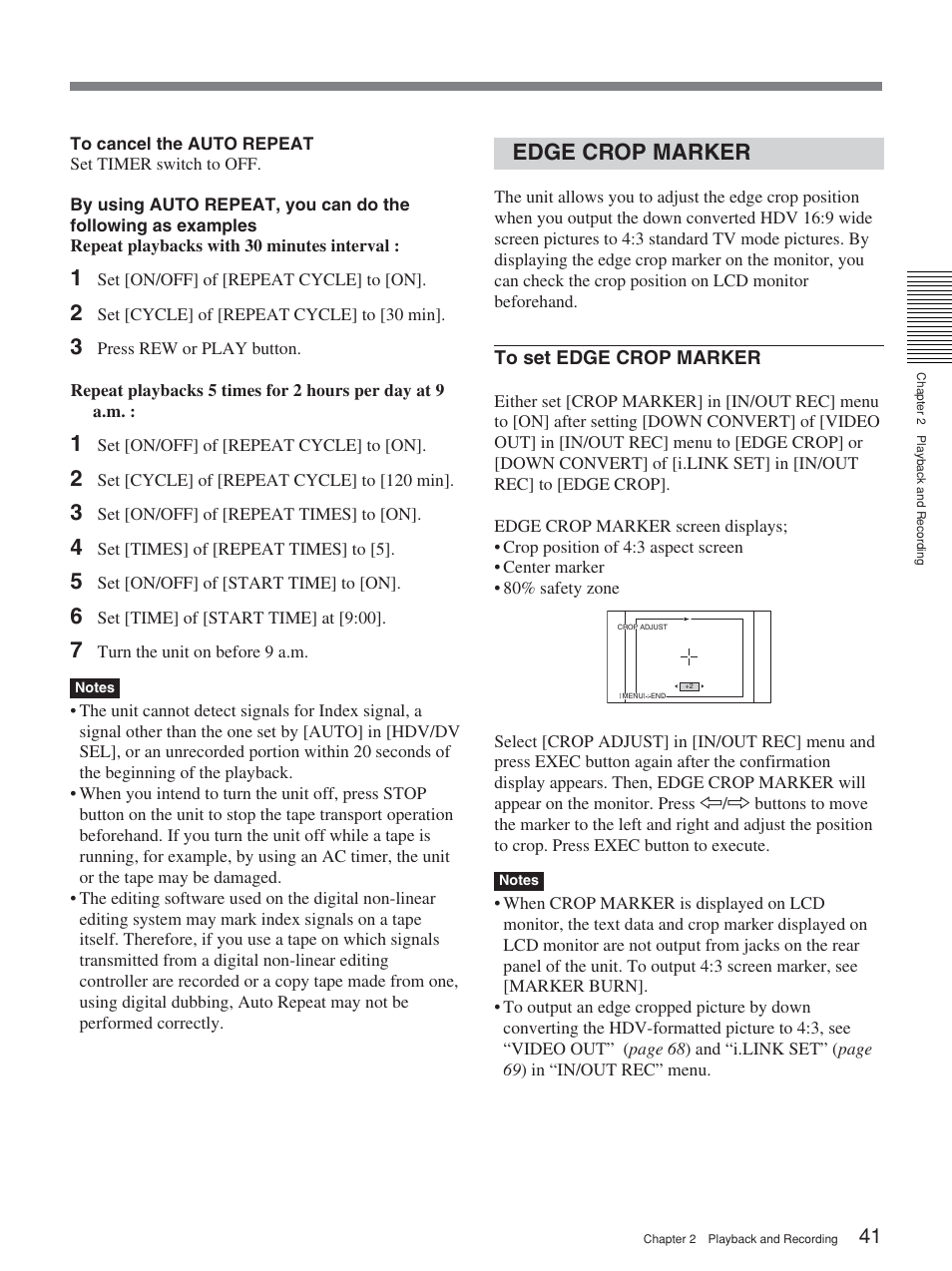 Edge crop marker | Sony 2-678-737-13(1) User Manual | Page 41 / 104