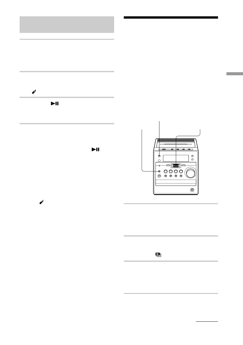 Reproducción de las listas de reproducción, Reproducción de pistas con marcas | Sony CMT-A5 User Manual | Page 69 / 96