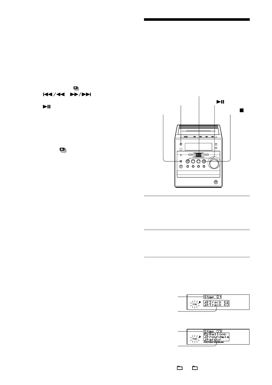Creación de su propio programa, Reproducción programada) | Sony CMT-A5 User Manual | Page 70 / 96