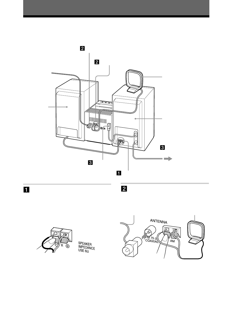 Instalación, Conexión del sistema | Sony CMT-A5 User Manual | Page 84 / 96