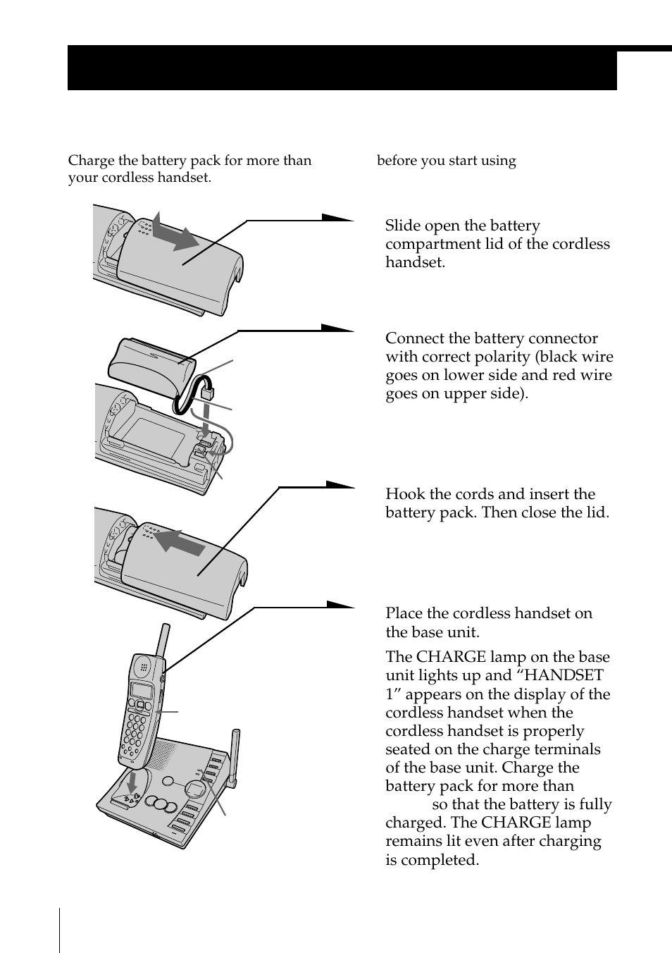 Preparing the battery pack, Step 3: preparing the battery, Pack | Step 3 | Sony SPP-A2770 User Manual | Page 14 / 88