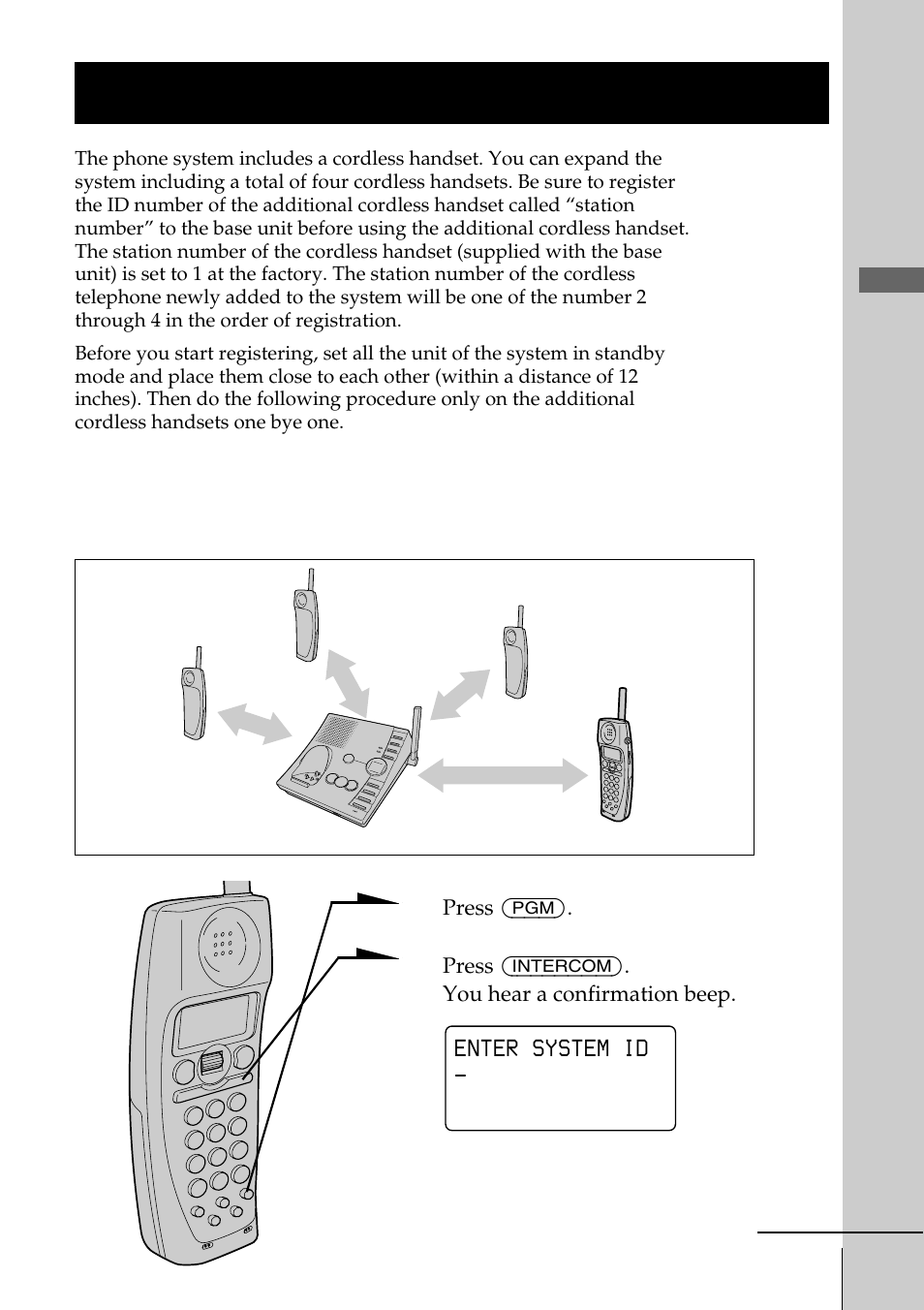 Registering additional cordless handsets, Registering additional cordress handsets, Getting started | Sony SPP-A2770 User Manual | Page 25 / 88