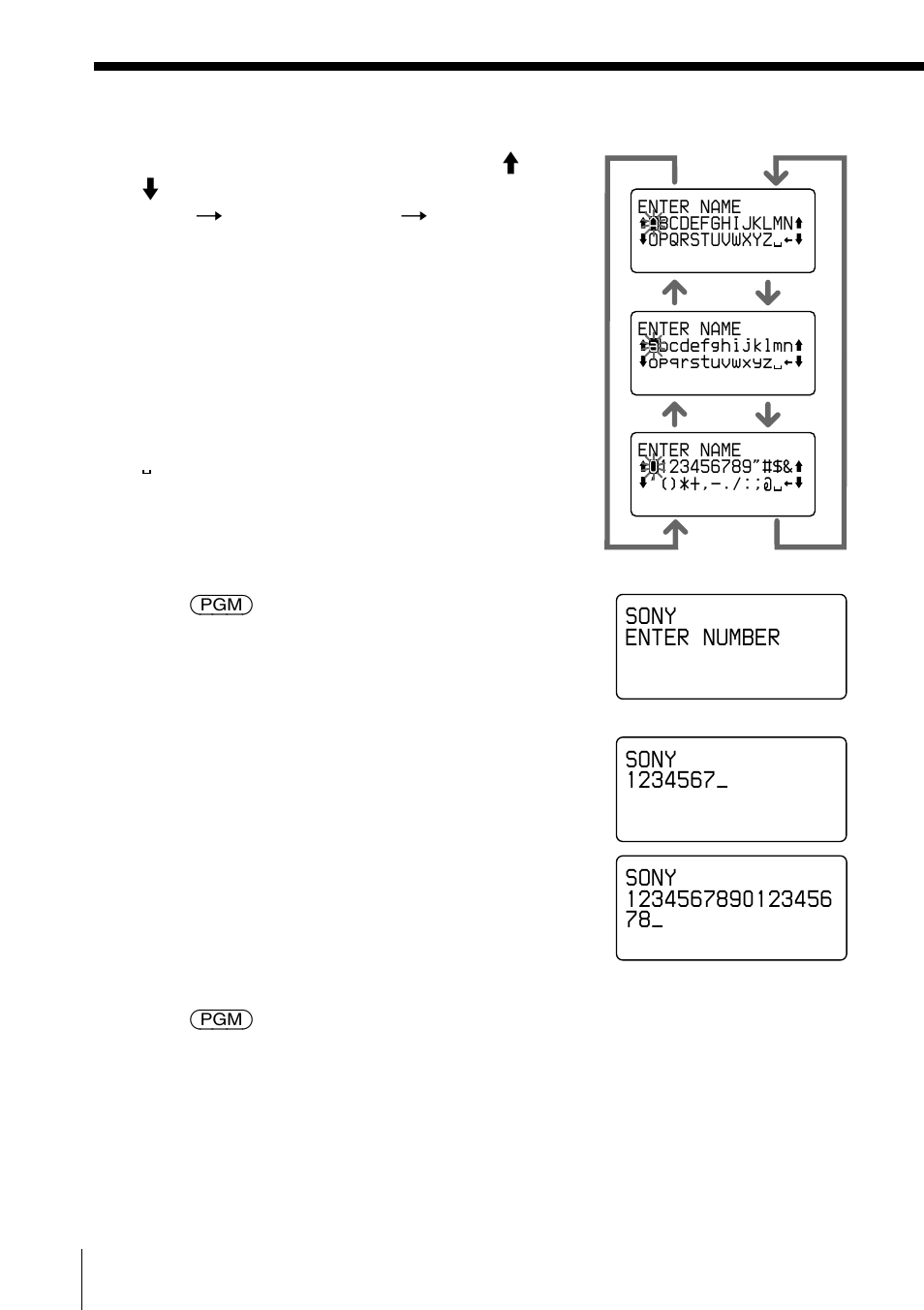 Sony enter number, Press (pgm). “enter number” appears on the display | Sony SPP-A2770 User Manual | Page 40 / 88