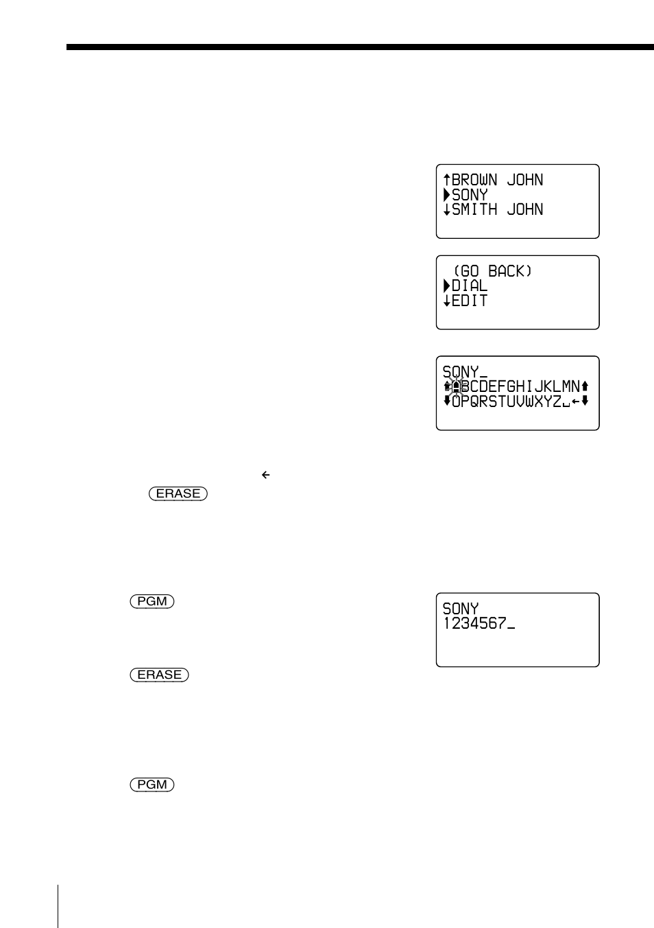 Changing a stored name and/or phone number | Sony SPP-A2770 User Manual | Page 44 / 88