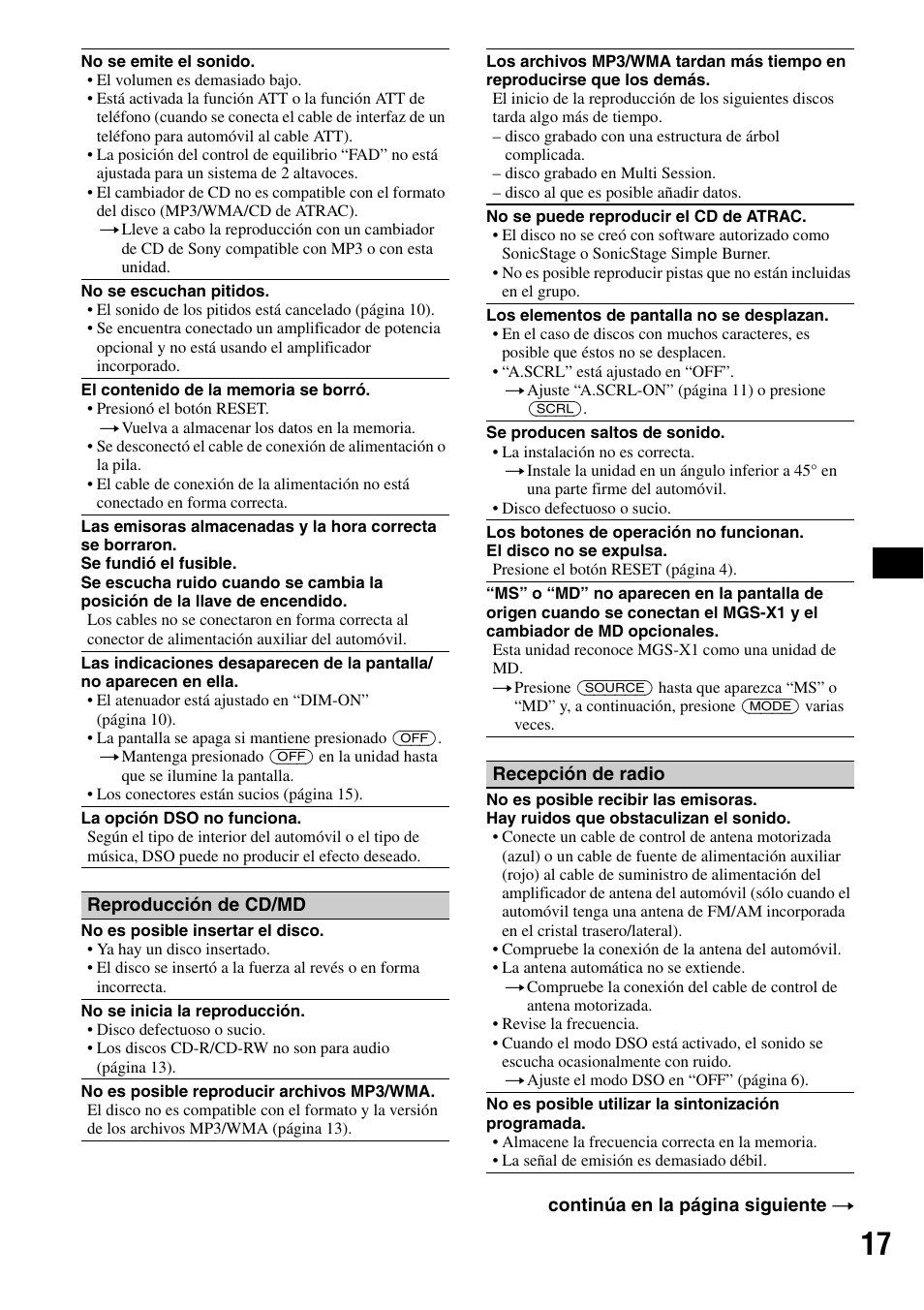 Sony CDX-GT40W User Manual | Page 33 / 36